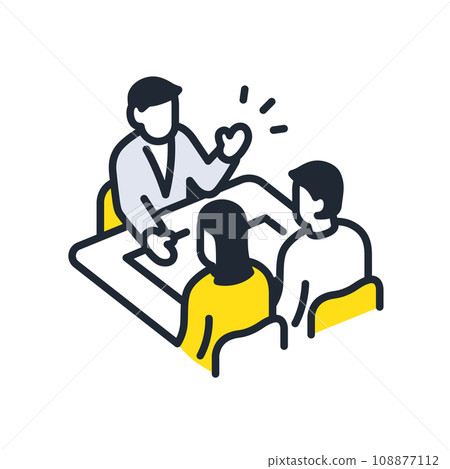 一對年輕夫婦與商人諮詢的簡單向量圖標插圖材料 一對年輕夫婦與商人諮詢的簡單向量圖標插圖材料 108877112