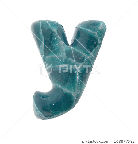 cracked ice letter Y - Small 3d frozen font - Suitable for Nature, winter or Christmas related subjects 108877582