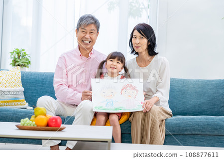 Happy Three Generation Family 108877611