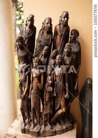 Tribal african wooden fugure used traditional ceremonies. 108877656