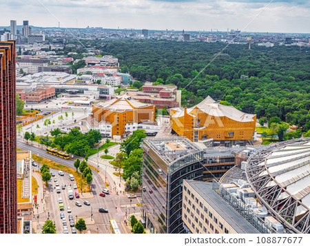 Aerial view of Berlin skyline at the center of the city 108877677