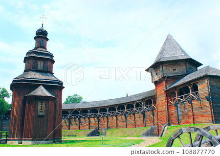 Baturyn Citadel. Ancient Slavonic architecture of fortress Baturyn Citadel. Ancient Slavonic architecture of fortress 108877770