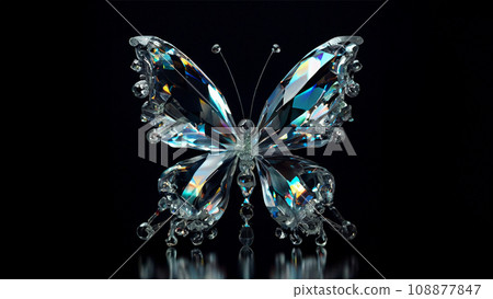 Beautiful crystal butterfly object 108877847