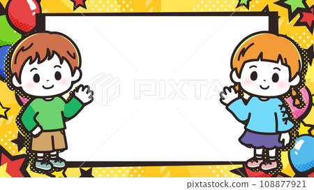 Children's frame with American comic style background_16:9 Children's frame with American comic style background_16:9 108877921