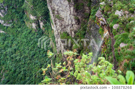 "Brazil's tallest waterfall, Chapada Diamantina, sees sparse water flow." "Brazil's tallest waterfall, Chapada Diamantina, sees sparse water flow." 108878268
