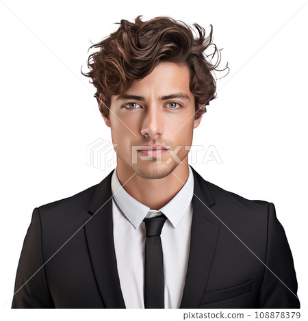beautiful business man with curly short hair isolated beautiful business man with curly short hair isolated 108878379