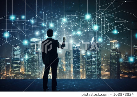 data network connect , Blockchain technology, futuristic global networking. data network connect , Blockchain technology, futuristic global networking. 108878824