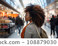 woman african america shopping in supermarket or department store. 108879030