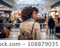 woman african america shopping in supermarket or department store. 108879035