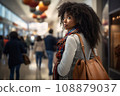 woman african america shopping in supermarket or department store. 108879037