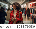 woman african america shopping in supermarket or department store. 108879039