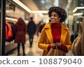 woman african america shopping in supermarket or department store. 108879040
