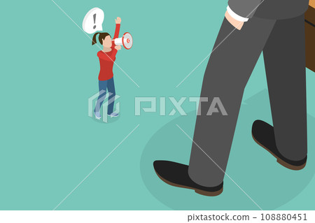 3D Isometric Flat Vector Illustration of Inequality at Workplace 3D Isometric Flat Vector Illustration of Inequality at Workplace 108880451