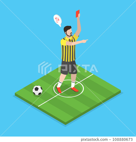 3D Isometric Flat Vector Illustration of Soccer Judge 108880673