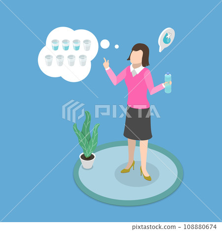 3D Isometric Flat Vector Illustration of Hydration 3D Isometric Flat Vector Illustration of Hydration 108880674