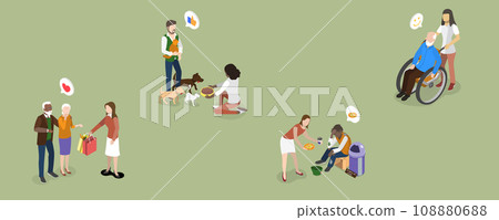 3D Isometric Flat Vector Illustration of Social Help 3D Isometric Flat Vector Illustration of Social Help 108880688