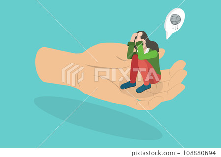 3D Isometric Flat Vector Illustration of Helping Hand 108880694