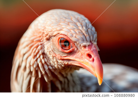 An wild turkey with a white head and red eyes. Bird symbol of Thanksgiving Day in America An wild turkey with a white head and red eyes. Bird symbol of Thanksgiving Day in America 108880980