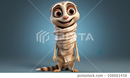 funny cartoon Meerkat, 3d illustration. funny cartoon Meerkat, 3d illustration. 108881438