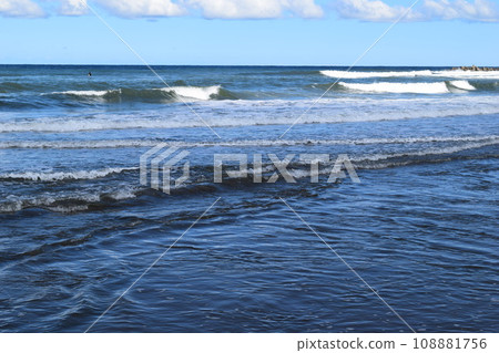 Rough waves of Shonai beach Sea of Japan Rough waves of Shonai beach Sea of Japan 108881756