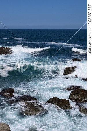 Rough waves of Shonai beach Sea of Japan Rough waves of Shonai beach Sea of Japan 108881757