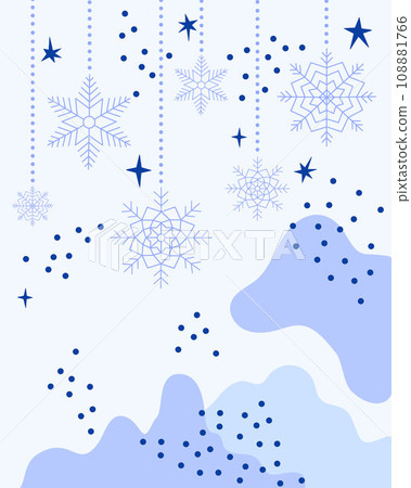 Snowflakes, stars, abstract elements festive Christmas template vector illustration, winter holiday celebration background for greeting card, poster, banner, Merry Christmas, Happy New Year concept Snowflakes, stars, abstract elements festive Christmas template vector illustration, winter holiday celebration background for greeting card, poster, banner, Merry Christmas, Happy New Year concept 108881766