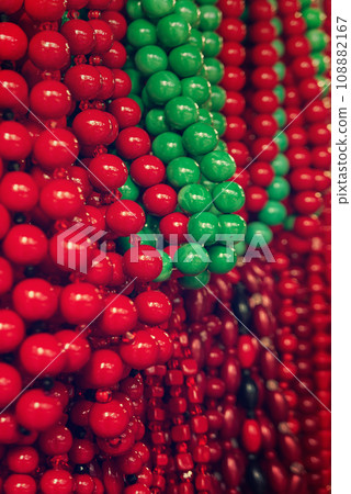Wooden red beads on the market Wooden red beads on the market 108882167