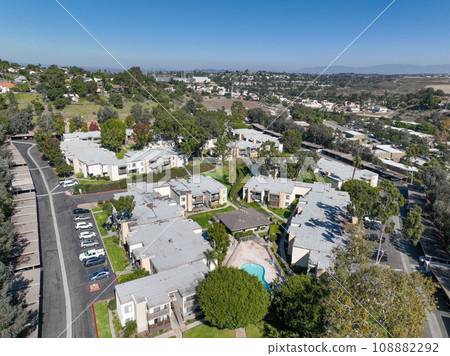 Aerial view of houses in Oceanside town in San Diego, California. USA 108882292