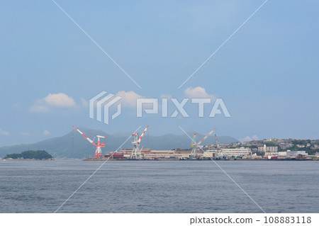 Scenery with a shipyard in the Seto Inland Sea 108883118
