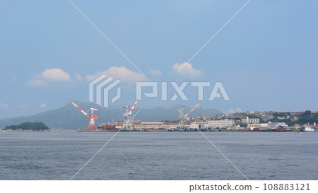 Scenery with a shipyard in the Seto Inland Sea 108883121