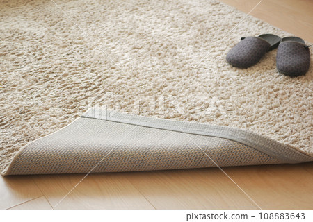 carpet texture background on wooden floor with copy space  108883643