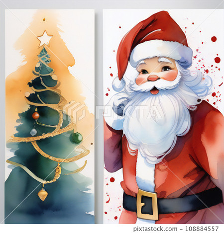 Christmas Santa Claus and Christmas tree [AI generated image] 108884557