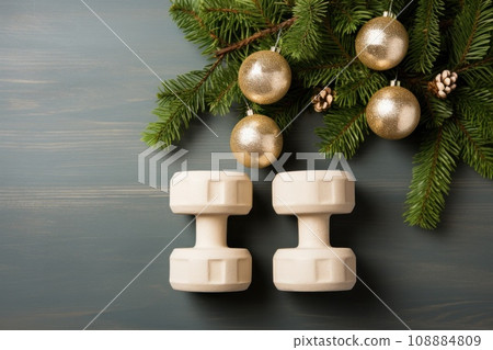 beautiful decorative dumbbells as a gift for Christmas. beautiful decorative dumbbells as a gift for Christmas. 108884809