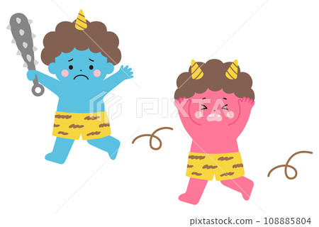 Illustration of a running demon Illustration of a running demon 108885804
