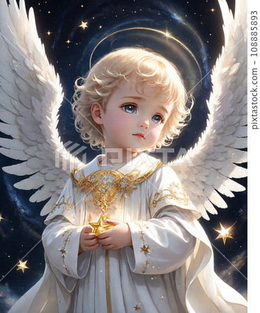 擔心地球的天使的插畫藝術（AI 生成圖像） 108885893