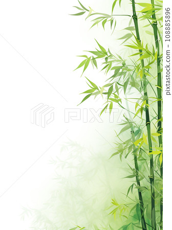 竹水墨畫風格背景插畫“AI生成圖像” 108885896