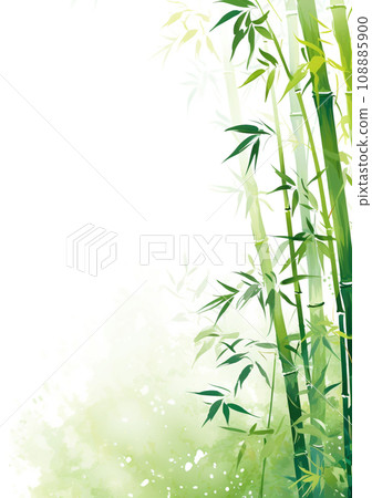 竹水墨畫風格背景插畫“AI生成圖像” 108885900