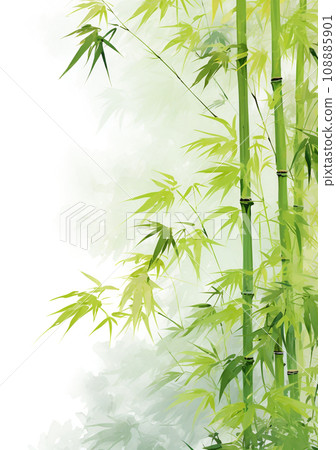 竹水墨畫風格背景插畫“AI生成圖像” 108885901