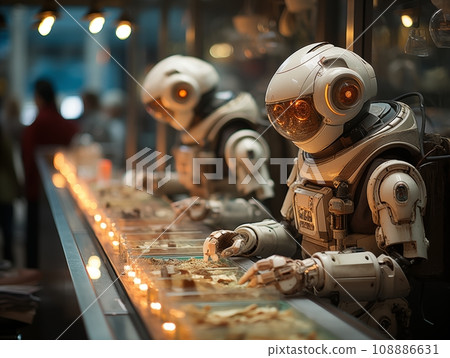 Robot server restaurant operated by AI 108886631
