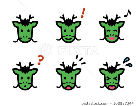 龍的各種表情的向量圖示集 龍的各種表情的向量圖示集 108887344