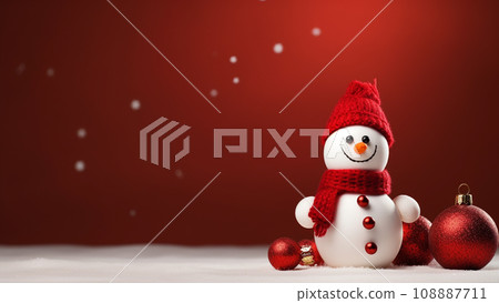 Joyful Christmas Red Background with Ample Copy Space Joyful Christmas Red Background with Ample Copy Space 108887711