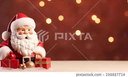 Joyful Christmas Red Background with Ample Copy Space Joyful Christmas Red Background with Ample Copy Space 108887714