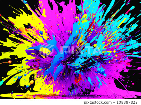 Splashing colorful ink abstract background 108887822