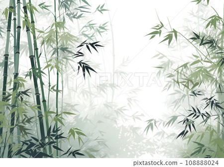 竹水墨畫風格背景插畫生成ai 108888024