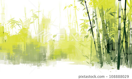 竹水墨畫風格背景插畫生成ai 108888029