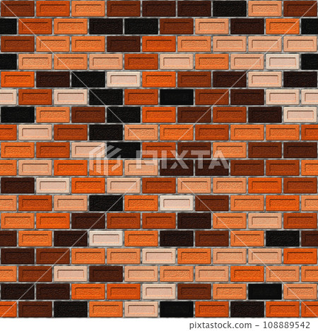 Brick drawing. Colorful brick wall seamless background- texture pattern for continuous replication. Brick drawing. Colorful brick wall seamless background- texture pattern for continuous replication. 108889542