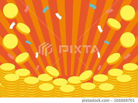 框架點硬幣形象商業背景素材插畫素材 108889701