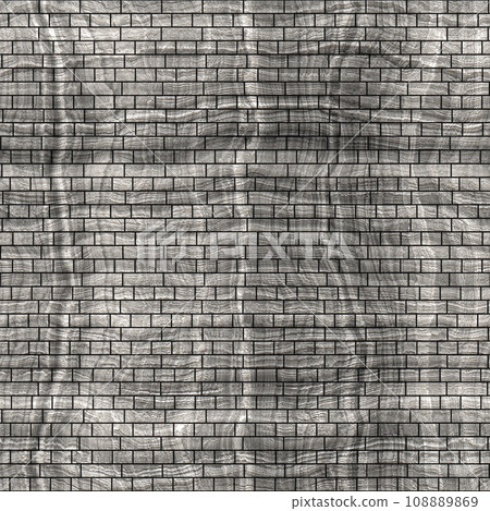 Art brick drawing.  White and grey  brick wall seamless background- texture pattern for continuous replication. 108889869