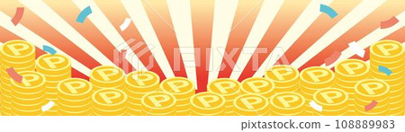 Banner Advertisement Frame Point Coin Image Business Background Material Illustration Material 108889983