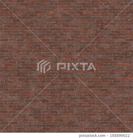 Brick drawing. Seamless red brick wall background - texture pattern for continuous replication. 108890022
